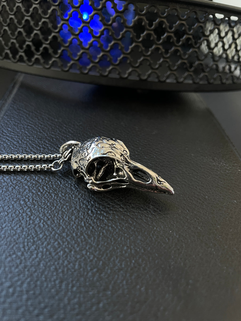 Gothic Raven Skull Pendant