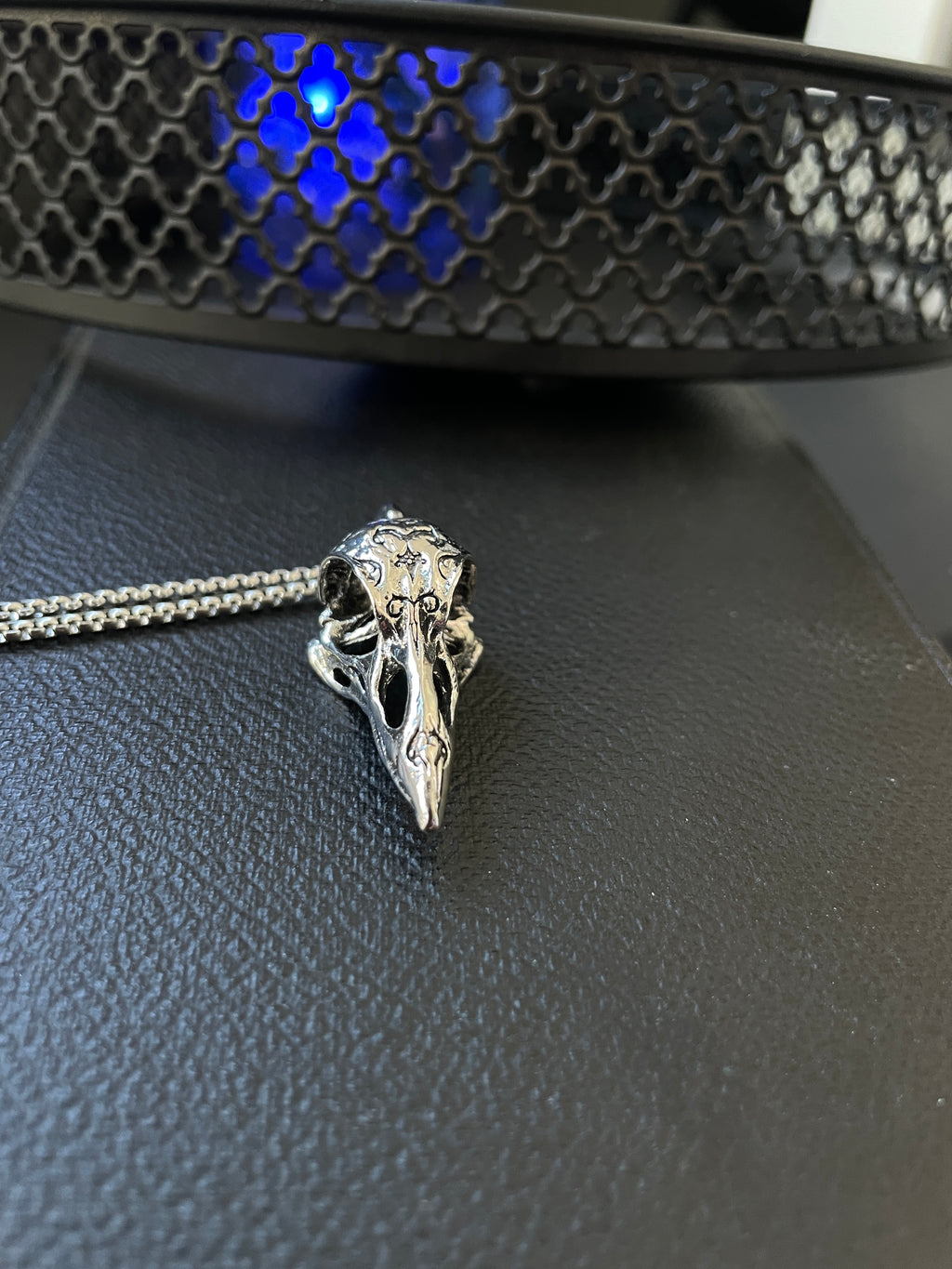 Gothic Raven Skull Pendant