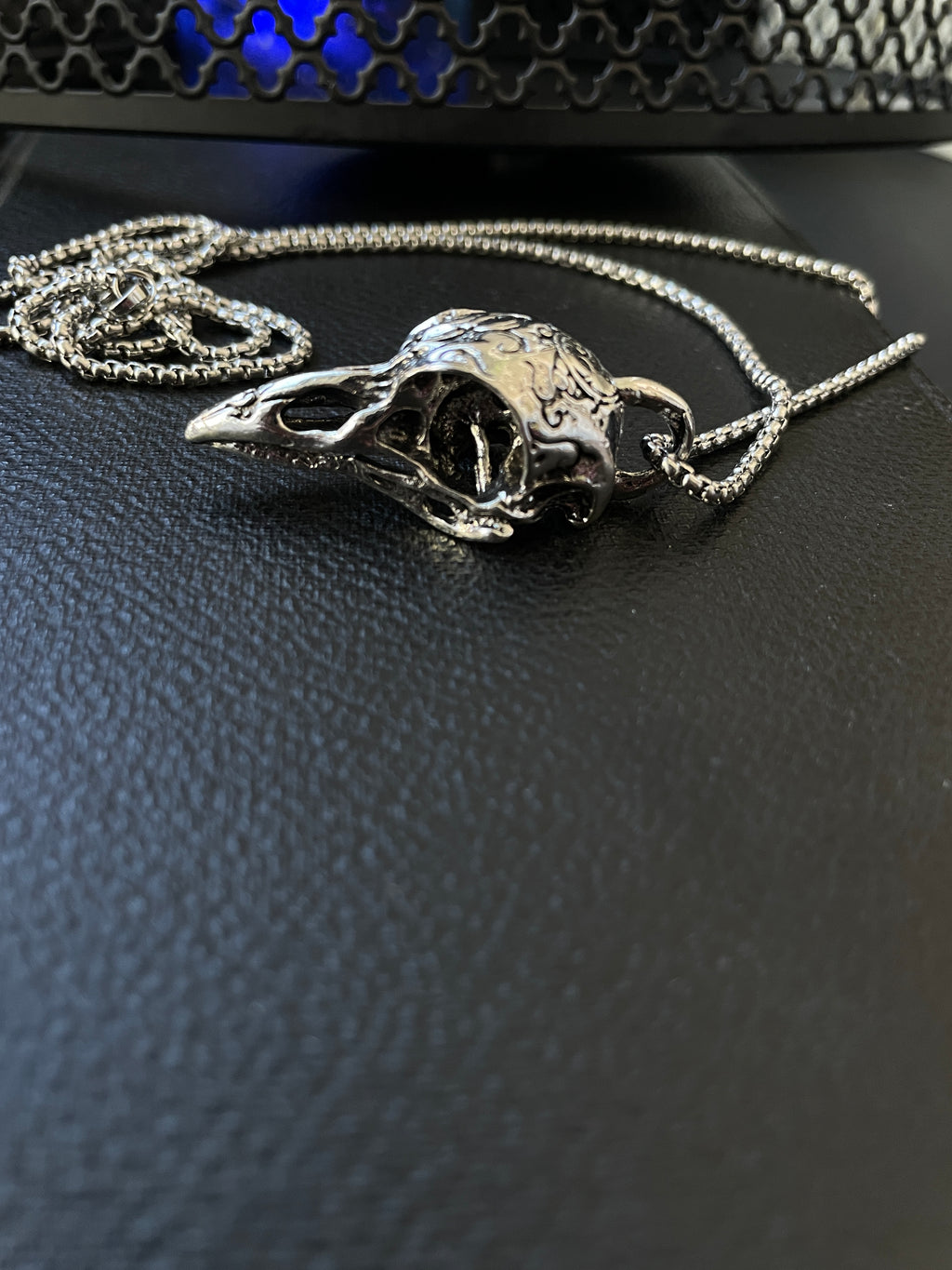 Gothic Raven Skull Pendant