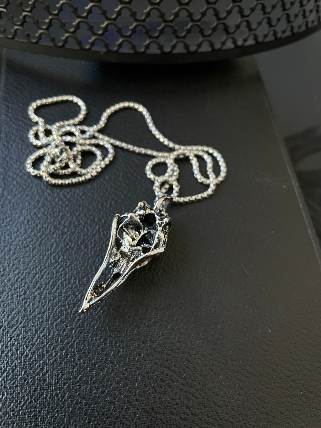 Gothic Raven Skull Pendant