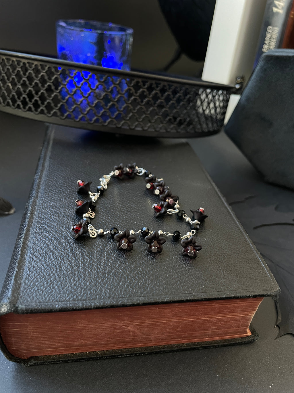 Hand made Dark flower Bracelet