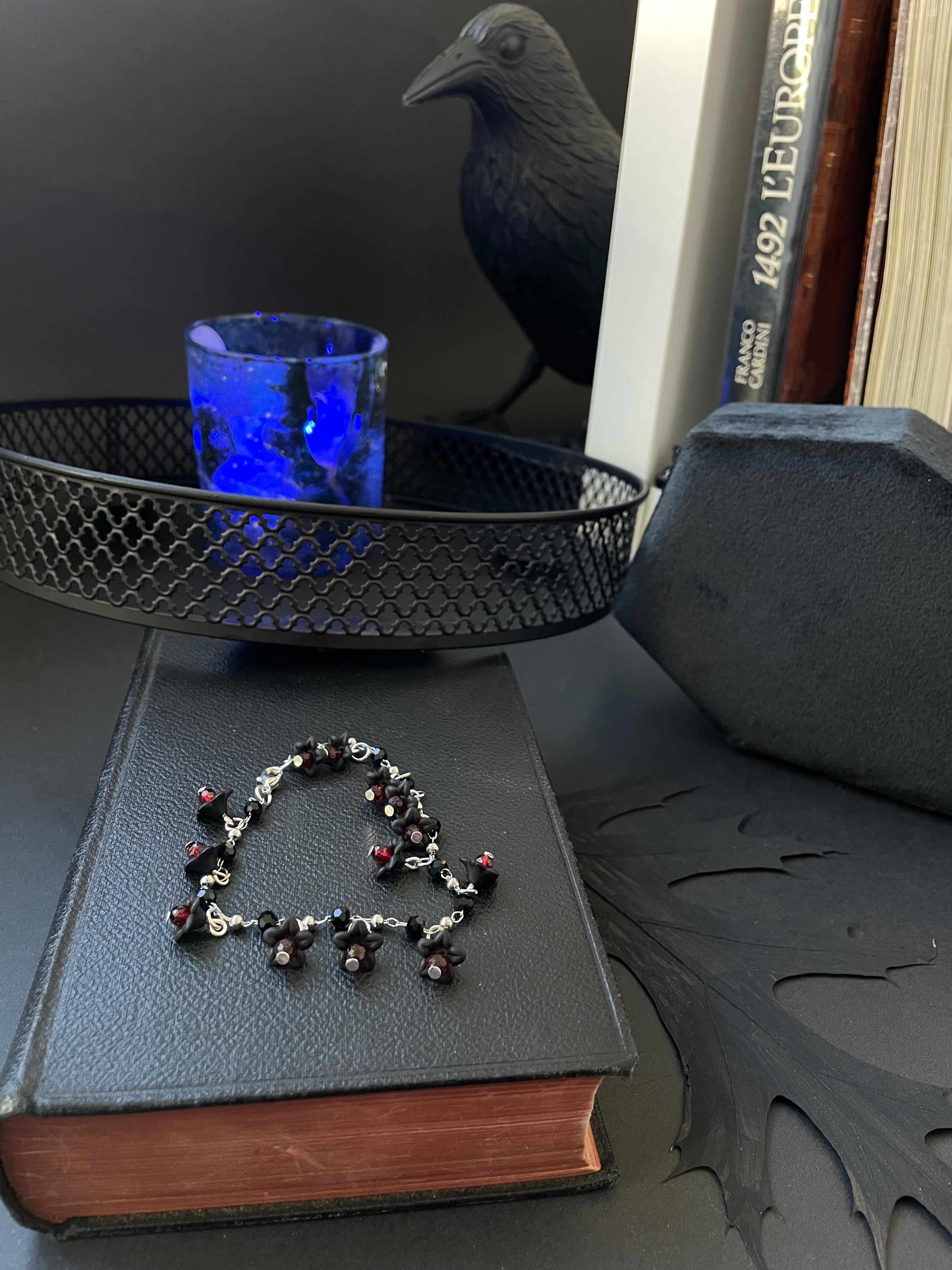 Hand made Dark flower Bracelet