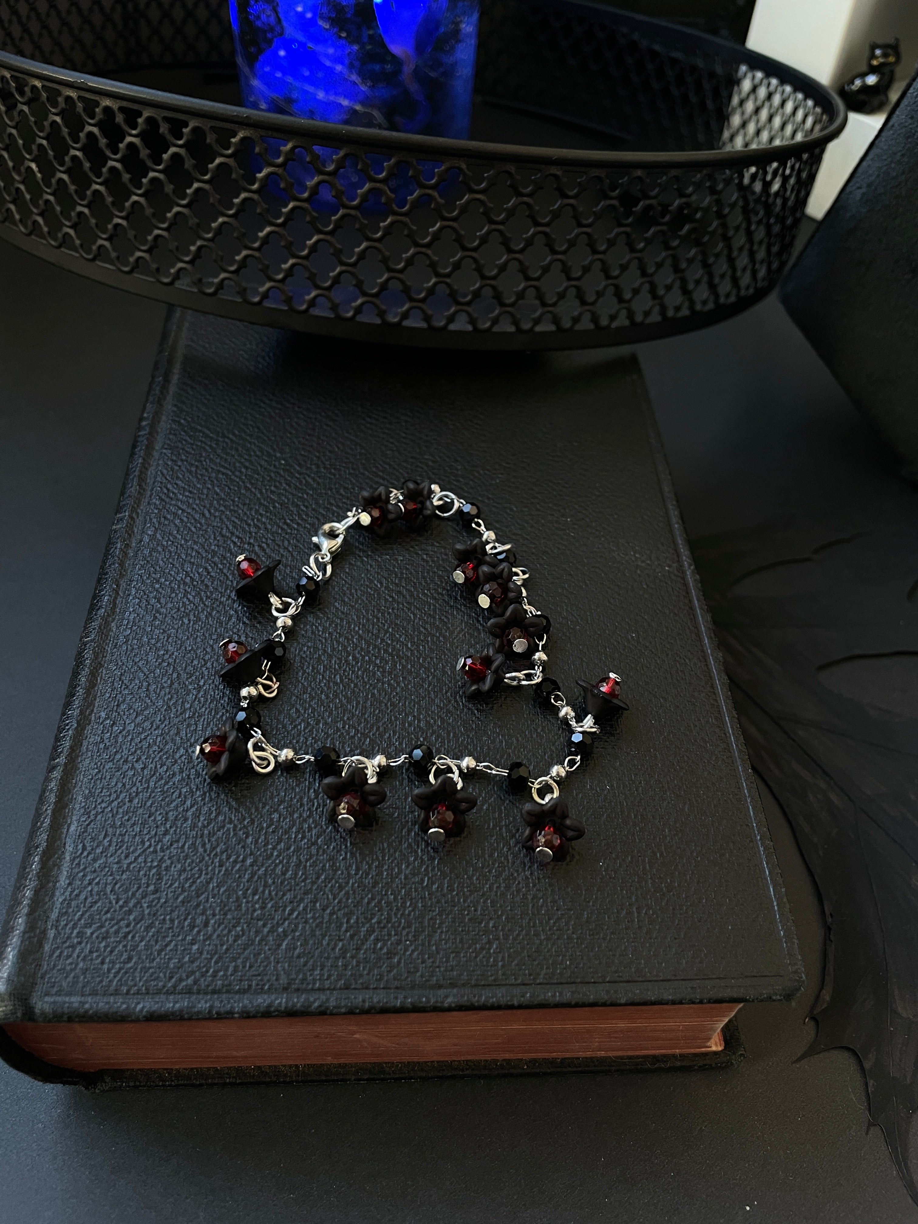Hand made Dark flower Bracelet