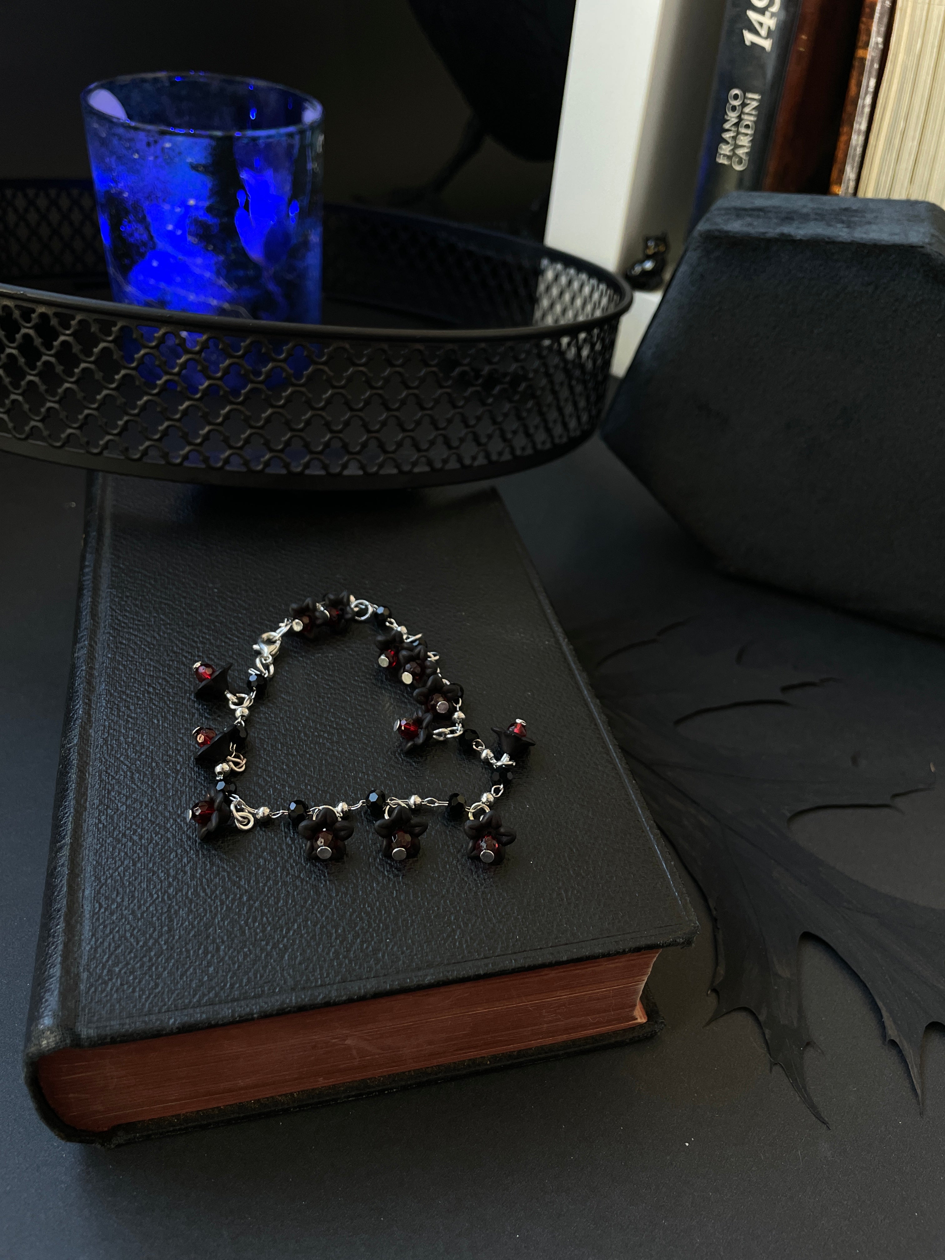 Hand made Dark flower Bracelet