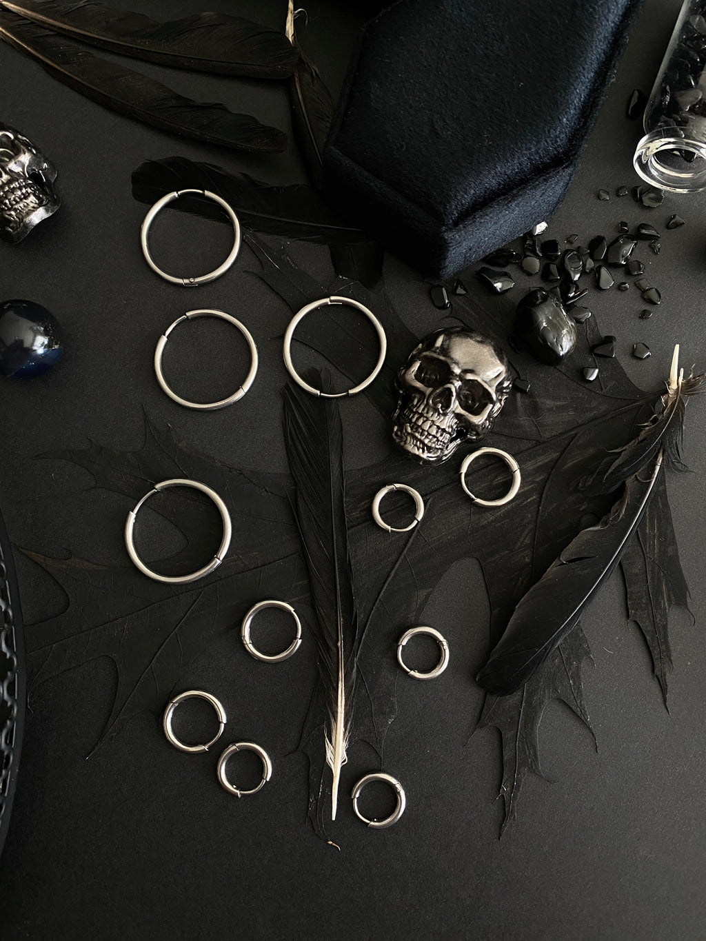 Stainless steel hoop earrings