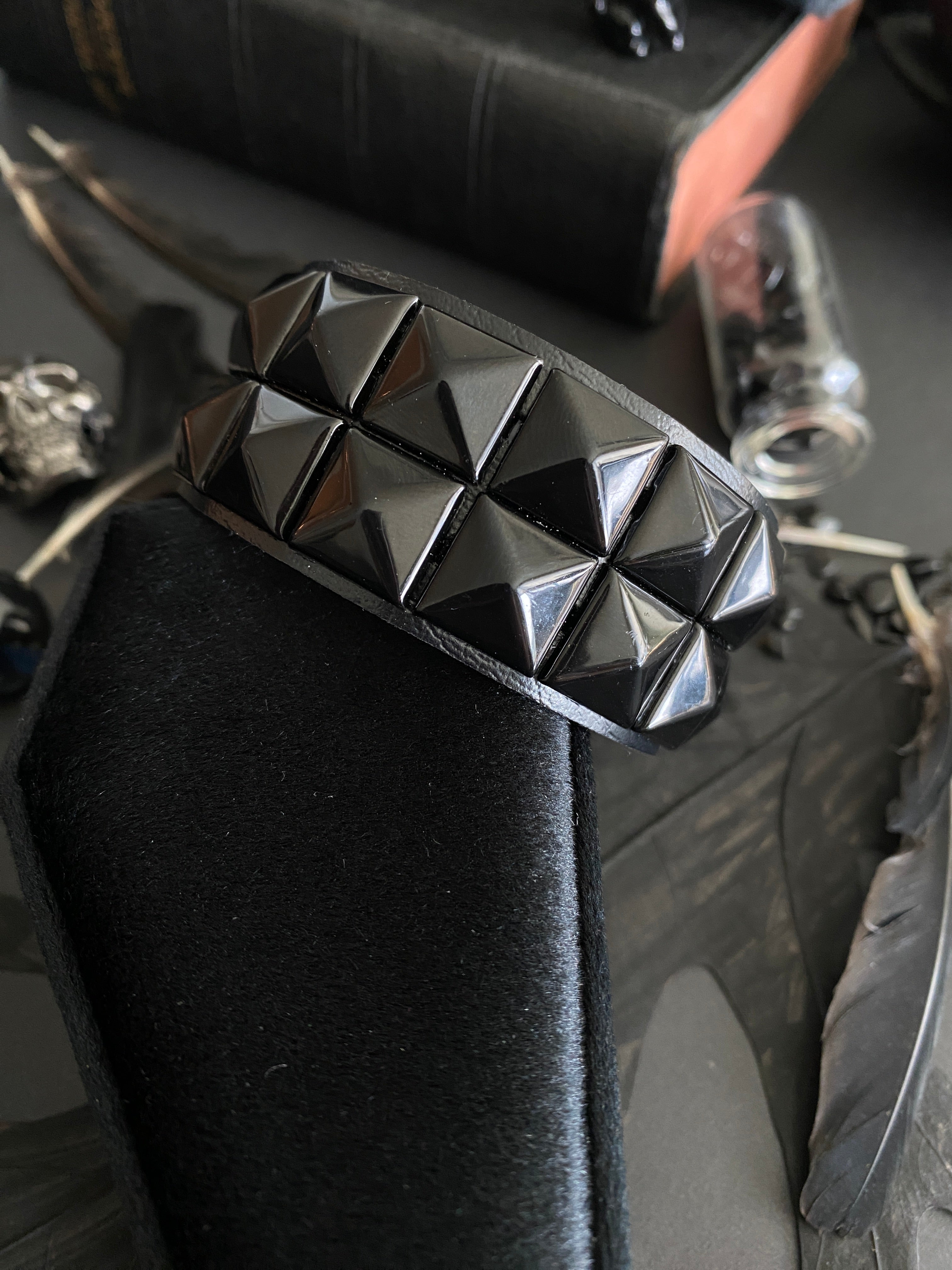 Single & Double Row Square Spike Bracelet
