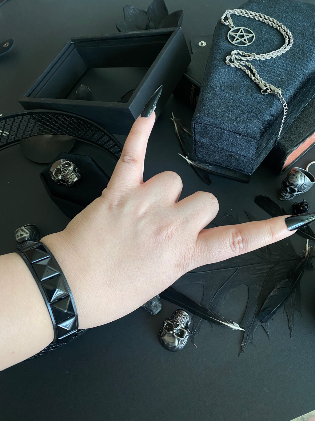 Single & Double Row Square Spike Bracelet