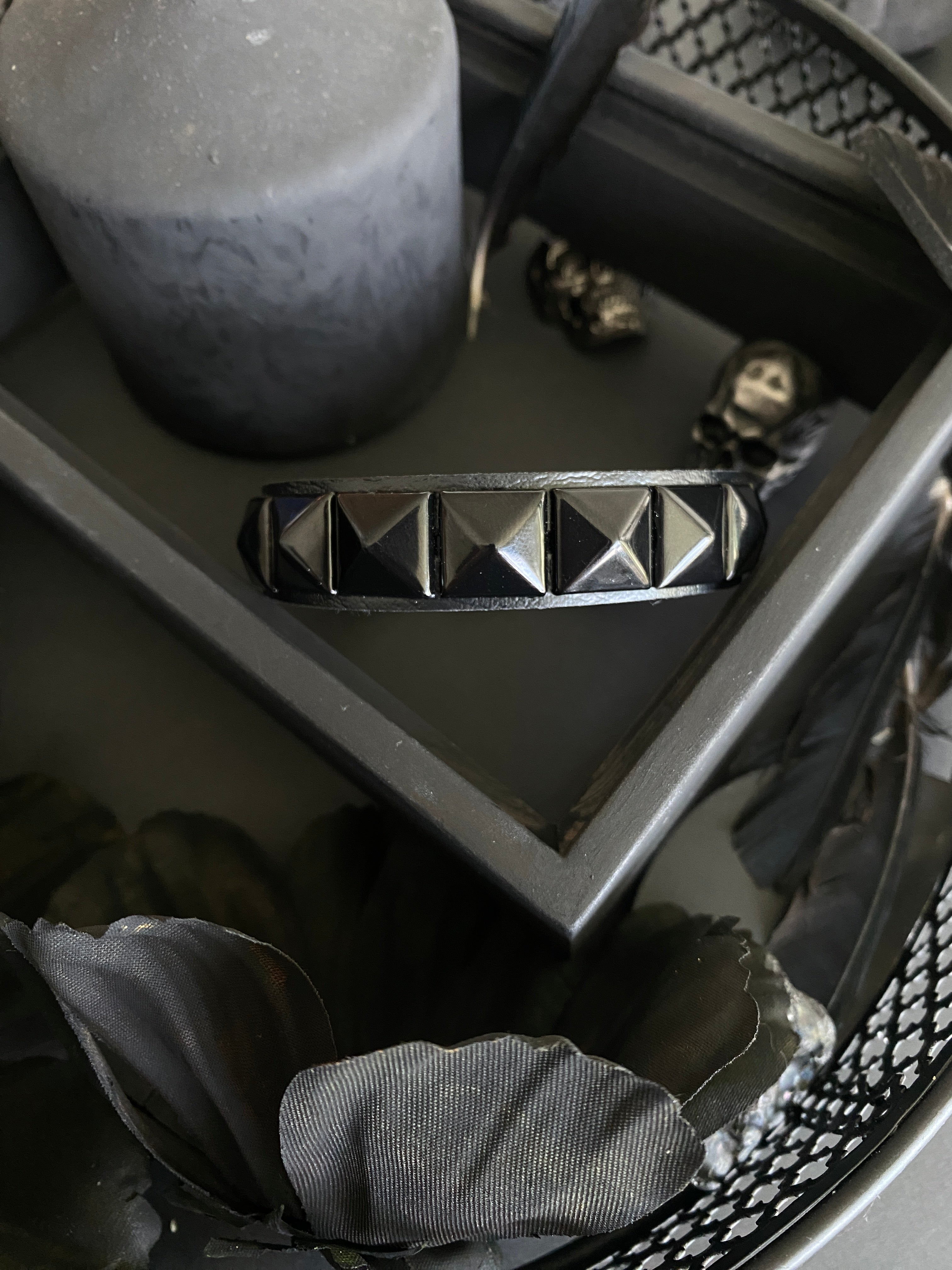 Single & Double Row Square Spike Bracelet
